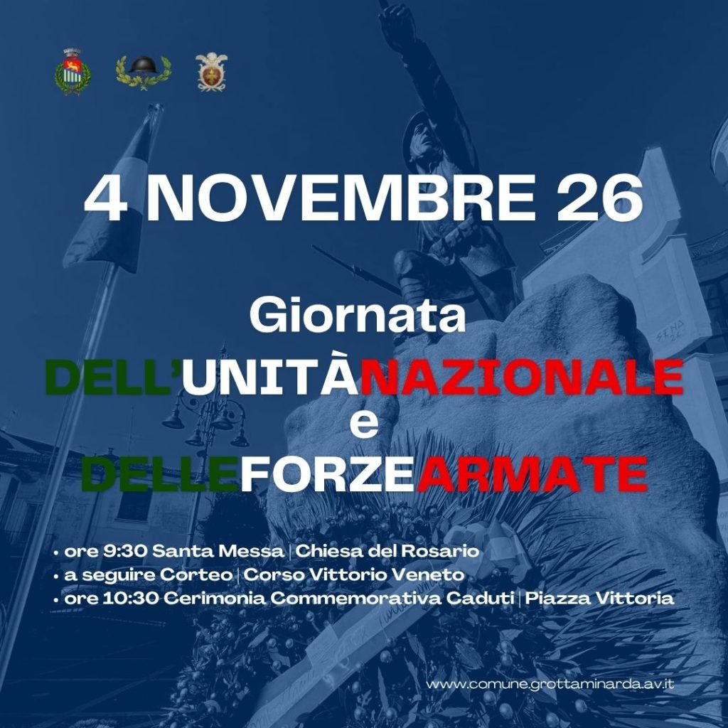 NEL RICORDO DEI CADUTI, GROTTAMINARDA SI PREPARA A CELEBRARE LUNITÀ NAZIONALE E LE FORZE ARMATE NEL RICORDO DEI CADUTI, GROTTAMINARDA SI PREPARA A CELEBRARE LUNITÀ NAZIONALE E LE FORZE ARMATE