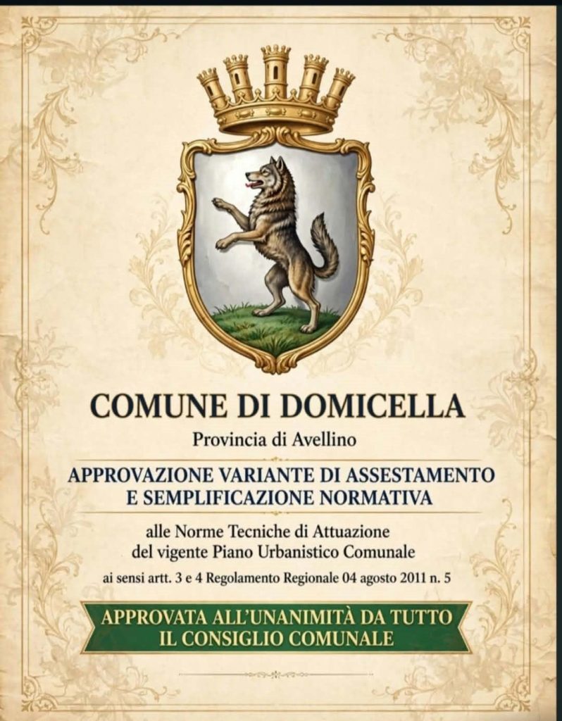 Domicella, sì unanime alla variante al PUC: approvata la semplificazione delle norme urbanistiche Domicella, sì unanime alla variante al PUC: approvata la semplificazione delle norme urbanistiche