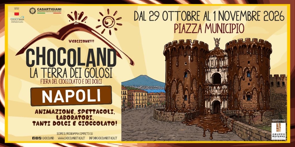 Chocoland Napoli, a Piazza Municipio ritorna la quinta edizione della fiera del cioccolato e dei dolci: aspettando Halloween Chocoland Napoli, a Piazza Municipio ritorna la quinta edizione della fiera del cioccolato e dei dolci: aspettando Halloween