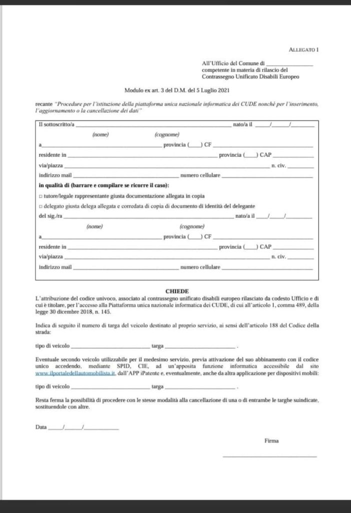 Attivazione piattaforma per libera circolazione delle persone disabili in ZTL/ ATL Attivazione piattaforma per libera circolazione delle persone disabili in ZTL/ ATL