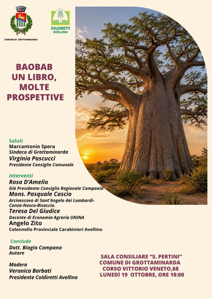 Sarà presentato a Grottaminarda il libro di Biagio Campana Baobab, come il mondo si ammala, come può guarire.