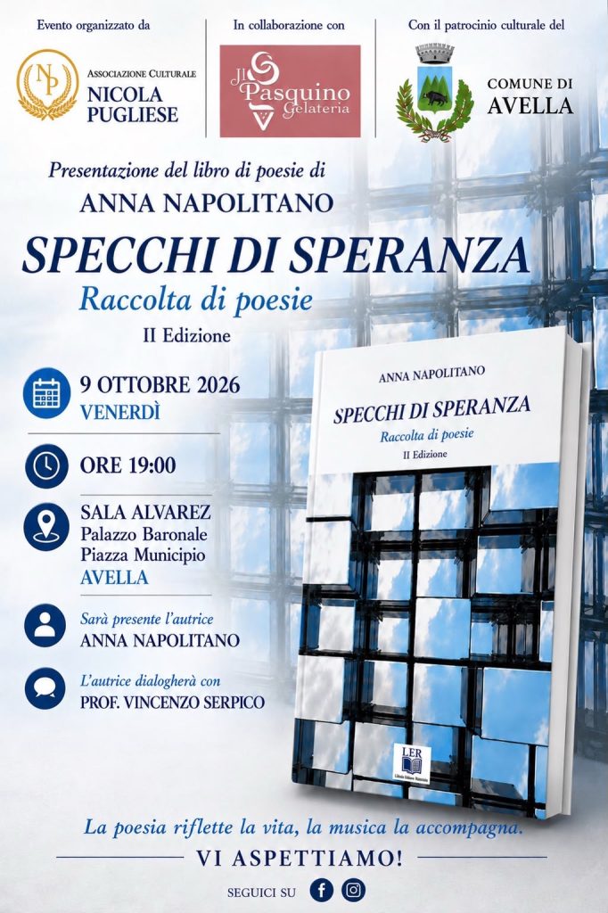 Avella, Anna Napolitano presenta la seconda edizione di “Specchi di speranza” Avella, Anna Napolitano presenta la seconda edizione di “Specchi di speranza”