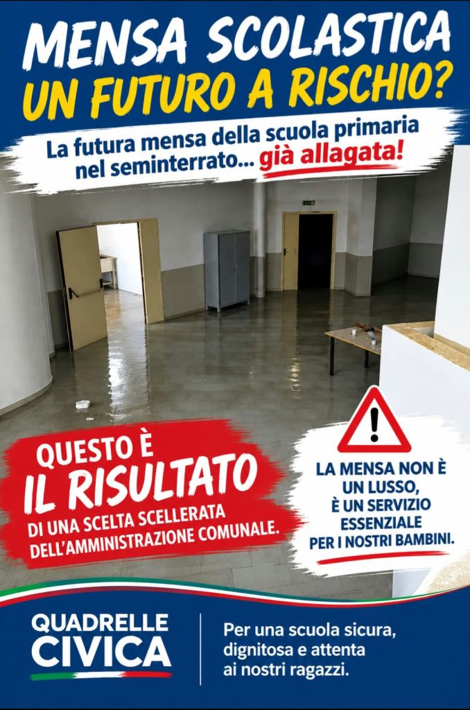 Quadrelle, locali della mensa scolastica allagati dopo il nubifragio: l’opposizione chiede verifiche sulla sicurezza Quadrelle, locali della mensa scolastica allagati dopo il nubifragio: l’opposizione chiede verifiche sulla sicurezza
