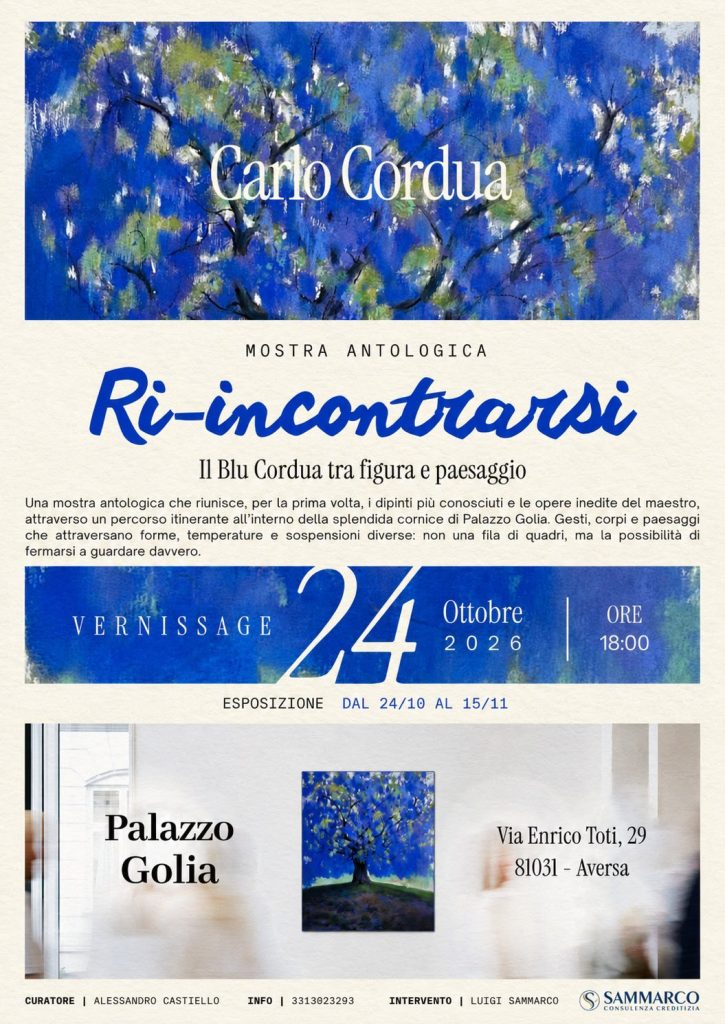 Aversa, oltre 60 opere di Carlo Cordua in mostra a Palazzo Golia: il 24 ottobre inaugura “Ri incontrarsi” Aversa, oltre 60 opere di Carlo Cordua in mostra a Palazzo Golia: il 24 ottobre inaugura “Ri incontrarsi”