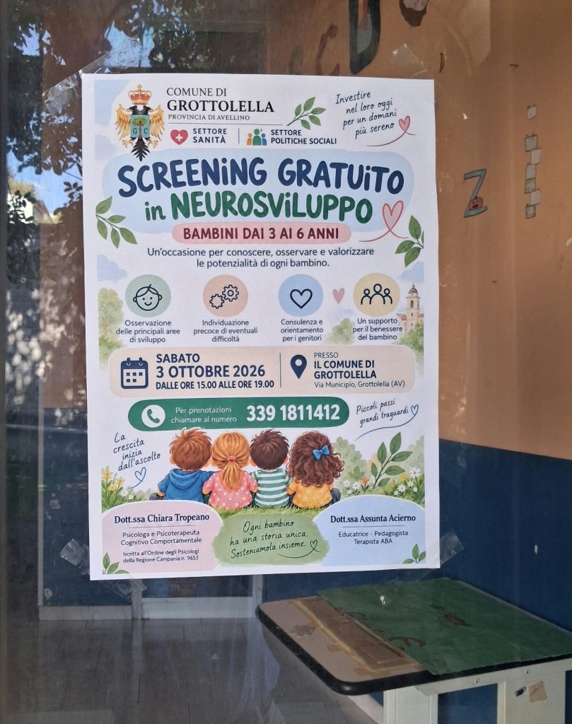 GROTTOLELLA (Av). Screening sul tema del NEUROSVILUPPO. GROTTOLELLA (Av). Screening sul tema del NEUROSVILUPPO.