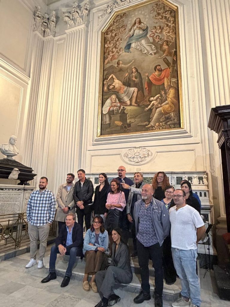 Avella, torna a splendere la “Vergine in gloria e Santi”: presentato il restauro della tela di Odoardo Fischetti del 1821
